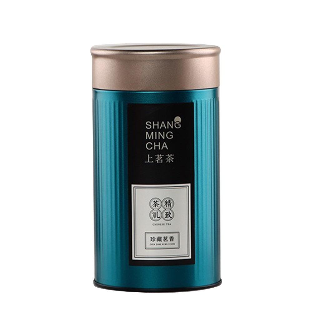 Creative Gift Portable Tea Can Damp-proof Tinplate Tea Box Sealed Double Lid Round Tea Tin Containers Green Tea