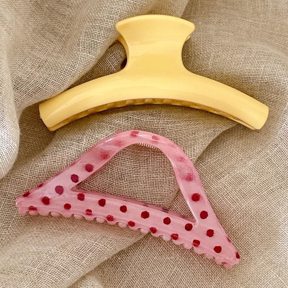 Raspberry Color Hollow Hair Clip Polka Dot Hairpin Fashion Hair Claw Clip Headdress