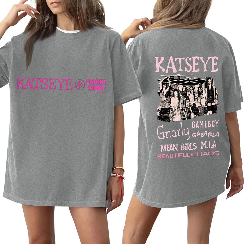 Dam T-shirt med tryck och rund hals och korta ärmar