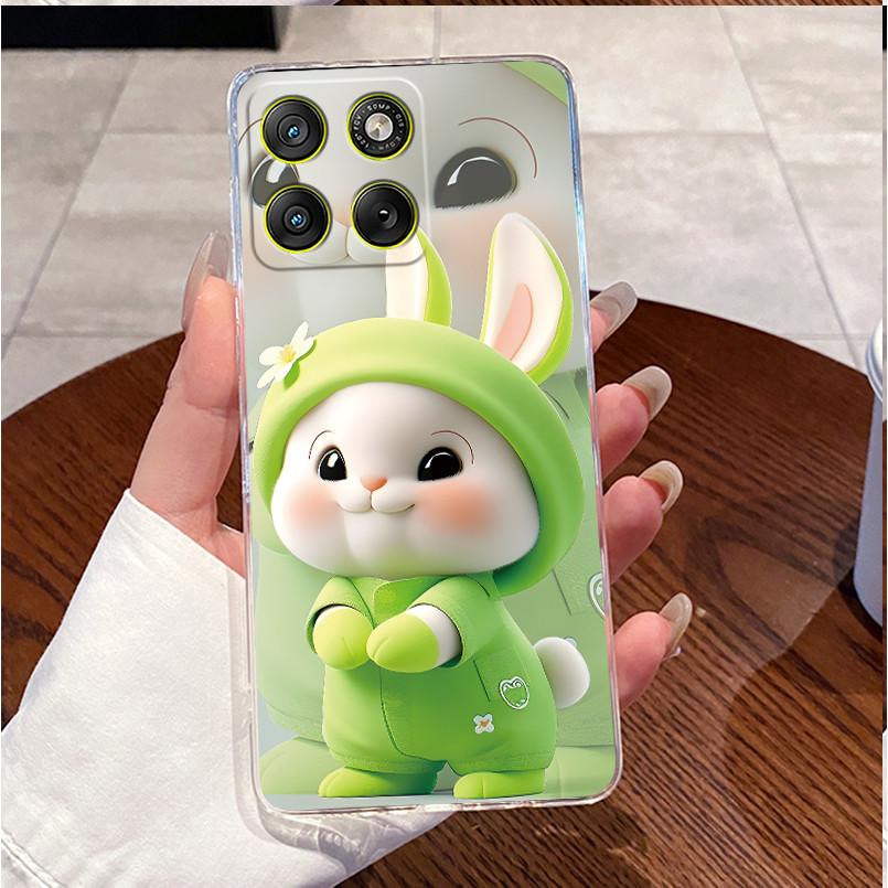 For Motorola Edge 70 XT2603-2 Case Clear Luxury Cute Love Rabbit Funny Silicon Soft TPU Cover for Moto X70 Air Edge70 Phone Case