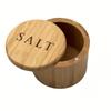 1pc Salt Cellar, Bamboo Salt Box, Salt Container with Spoon, Salt Holder with Lid, Salt Shaker, Cumin and Pepper Bowl with Magnetic Swivel Lid