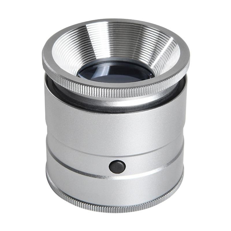 Handlupe 10x Vergrößerungsglaslinse für Schmuck Briefmarkeninspektion Vergrößerungslinse Lupe mit LED-Licht