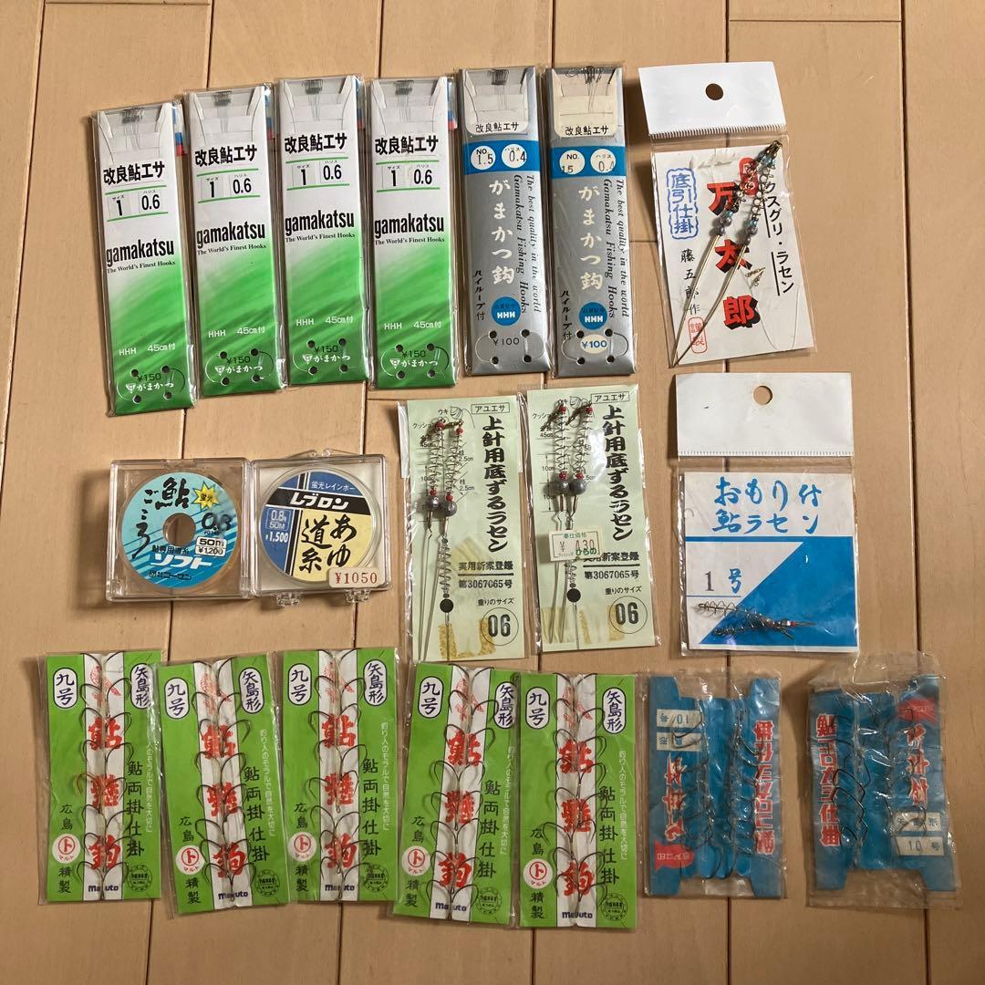 Used Ayu fishing set: line, hook, ayu spiral, ayu rolling device, ayu hooking device