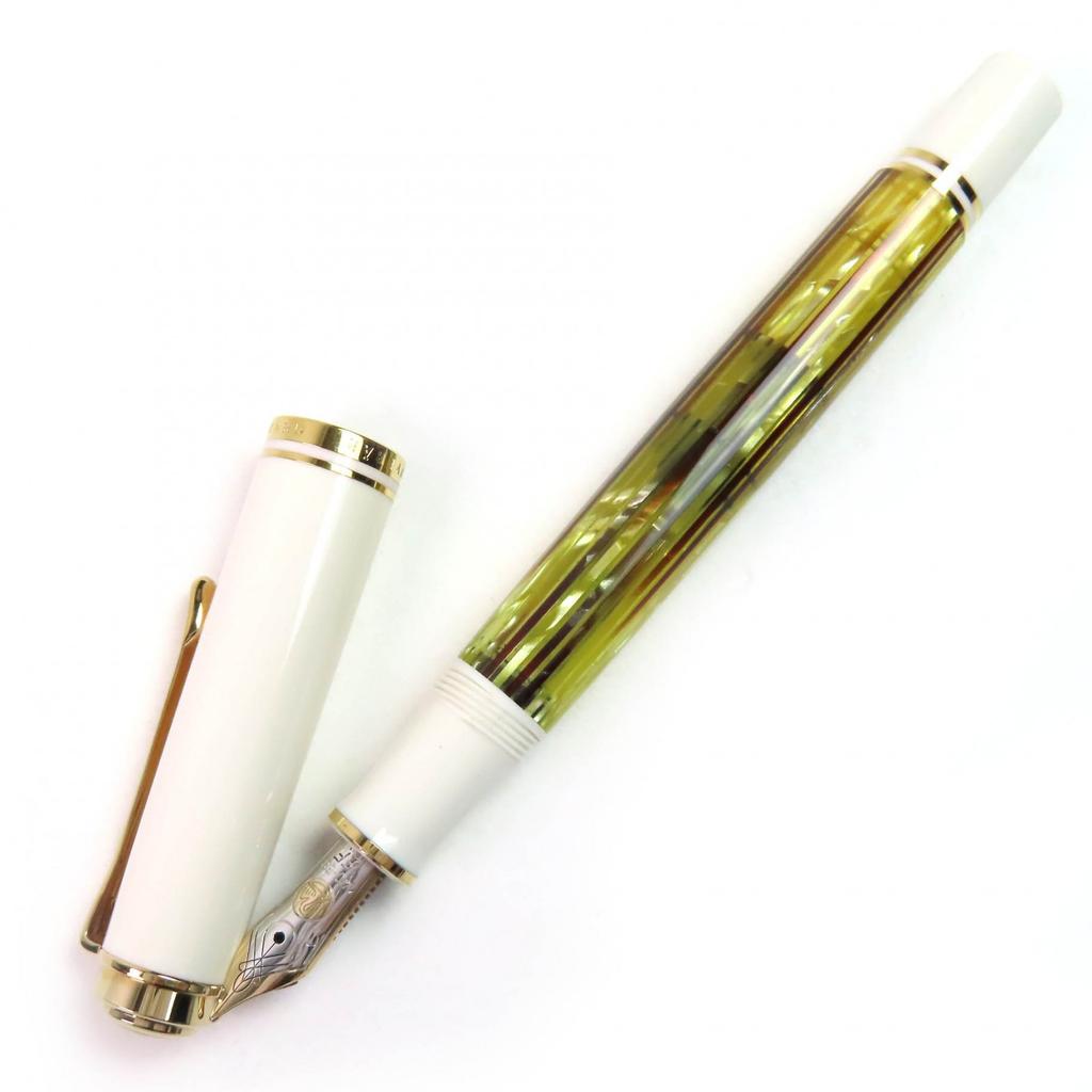 Excellent PERIKAN fountain pen Sovereign White tortoise 14K mens Used