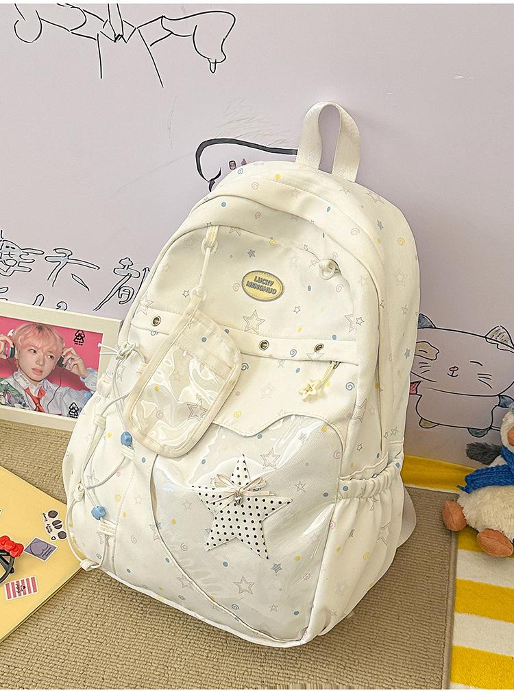 Zaino coreano ins Cartone Animato Casual Zaino Piccolo Fresco Borsa a Spalla Grande Capacità Zaino Scolastico per Studente di Scuola Media Zaino Versatile
