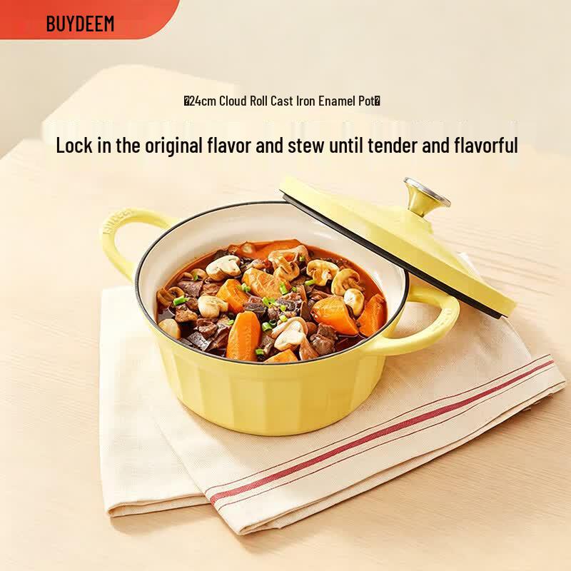 Buydeem Enamel Cast Iron Pot