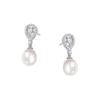 Silver Earrings with Pearl and Cubic Zirconia - Ksn6440