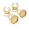 5pcs 10-25mm Inner Size Round Thick Stainless Steel Adjustable Ring Settings Cabochon Blank Base DIY Jewelry Making Findings