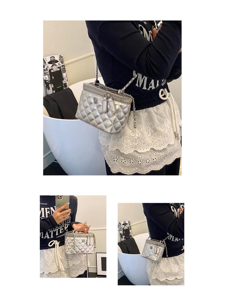 Elegant 2025 Argyle Chain Crossbody Bag for Women - Niche Fragrant Style, Compact Shoulder Design