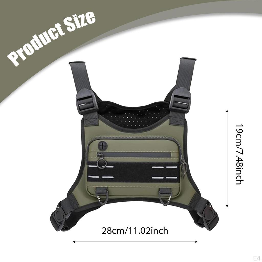 Outdoor Chest Bag Rig Vest Pack Travel with Zipper Puller and Clips Utility Neoprene for