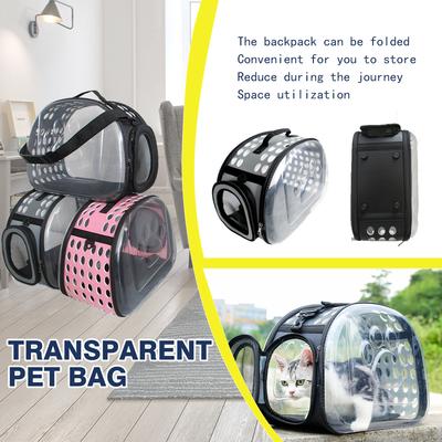 Bolsa de Ombro para Animais de Estimação Transportadora de Gatos Viagem ao Ar Livre Bolsa Respirável Cápsula para Filhotes e Gatinhos Transparente Bolsa de Ombro Portátil