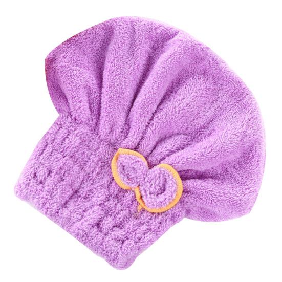 Bowknot Water Absorbent Quick Hair Drying Cap Bathing Hat Tool Drying Head Towel