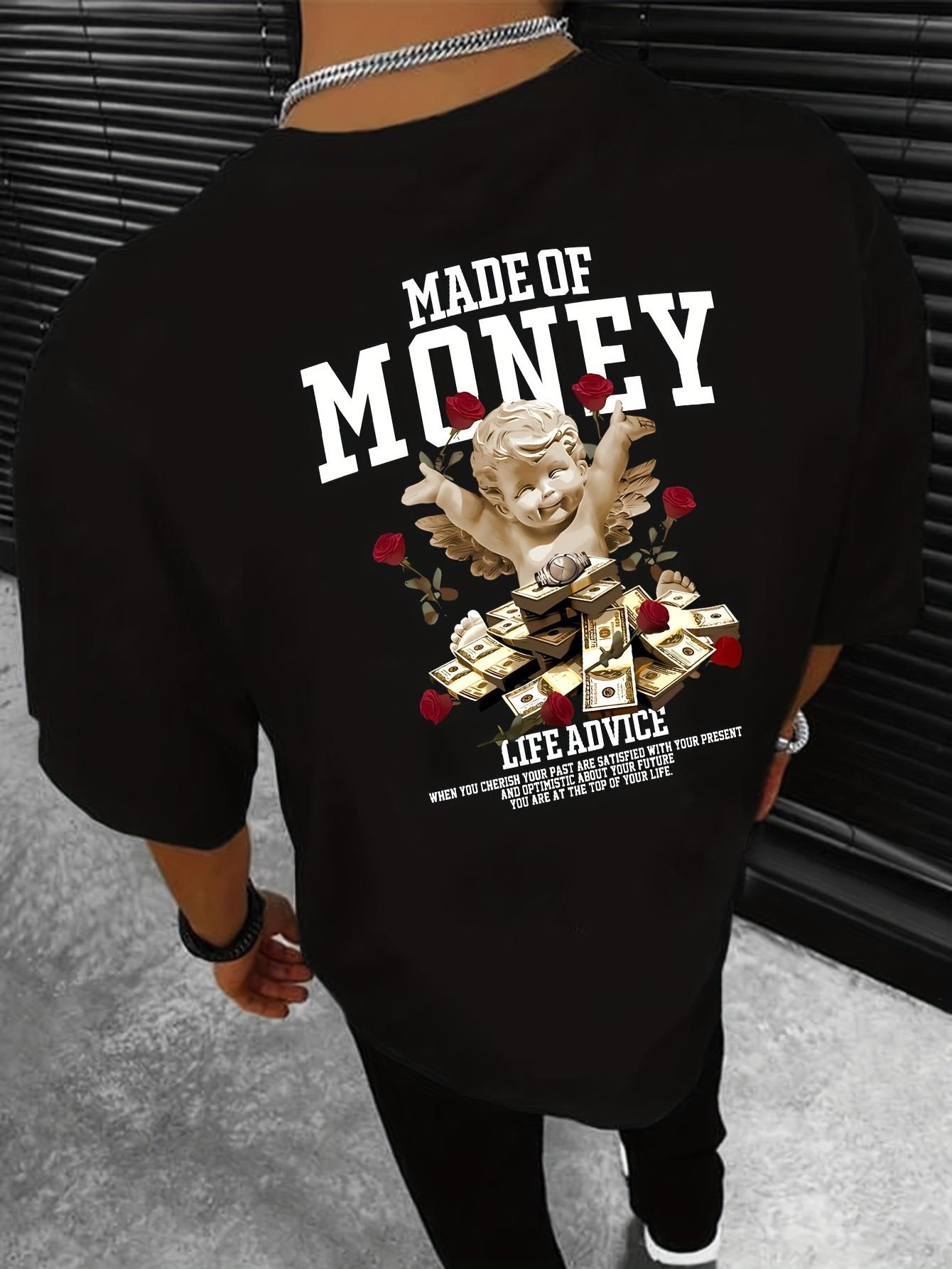 Mens Casual Niche Crew Neck Trend TShirt S