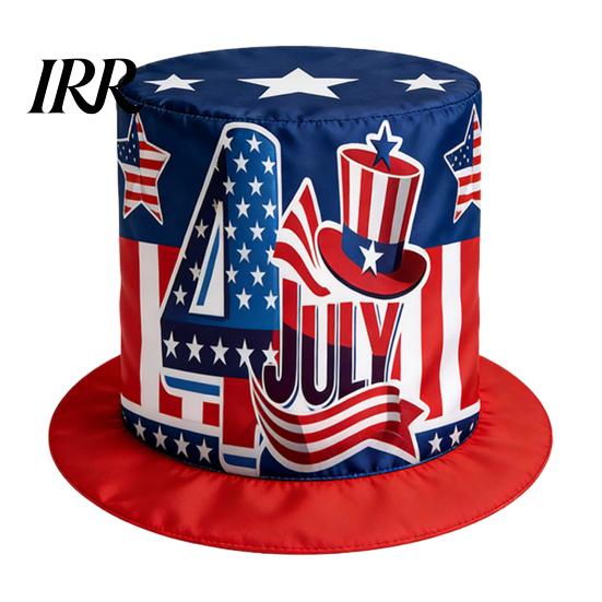 Retro Style Top Hat American Flag Hat, Uncle Costume for 4th of July, Bald Eagle Red White Blue Patriotic Party Decoration Adults, Independence
