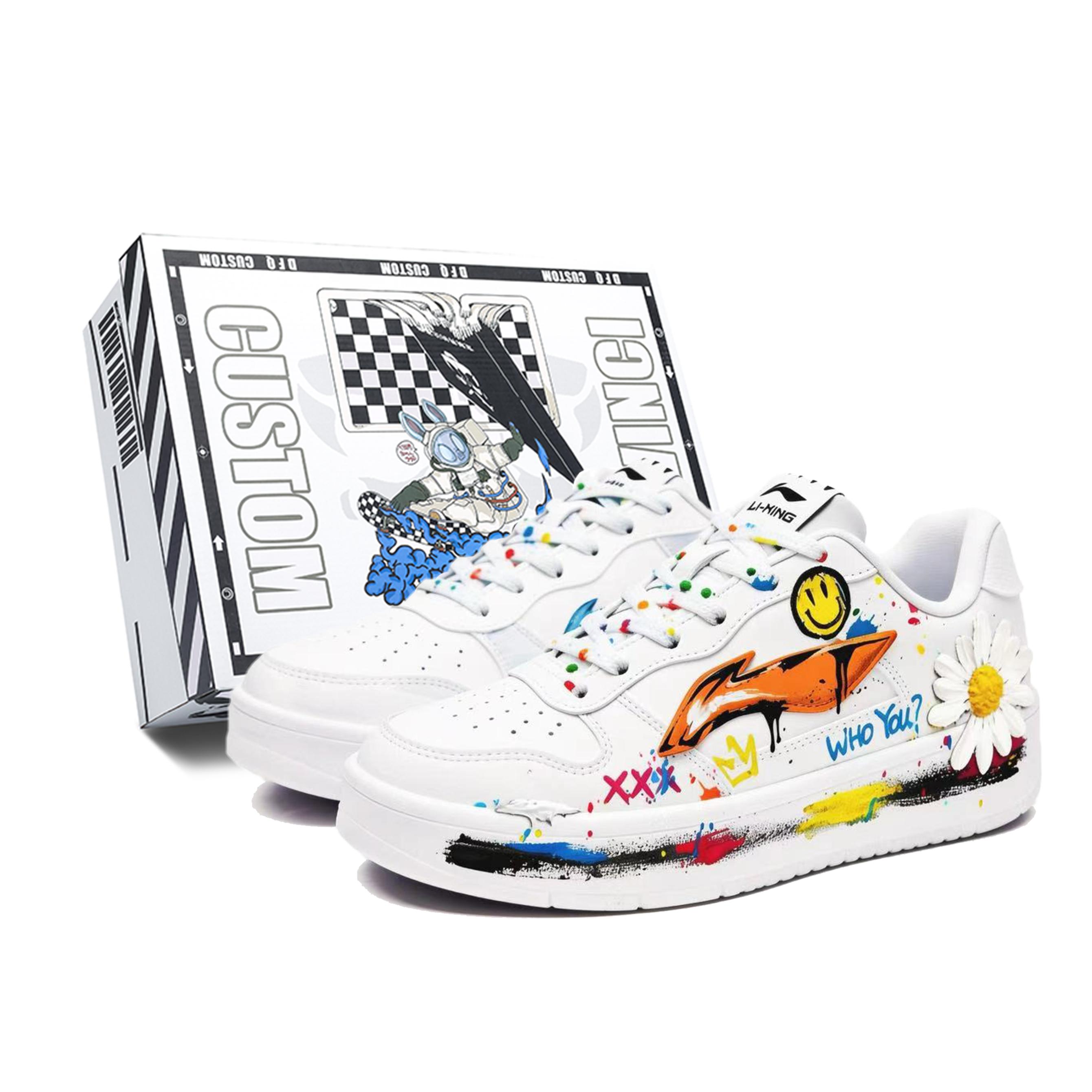 Li Ning Амортизирующие Низкие Кеды для Скейтбординга Мужские Белые AGCS419-1(TeamM--BOX) 40