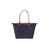 Longchamp Le Pliage 31 Logo Foldable Dumpling Bag Handbag Canvas And Leather Shoulder Bag Large Women Handbags Navy-Blue 1899089P68