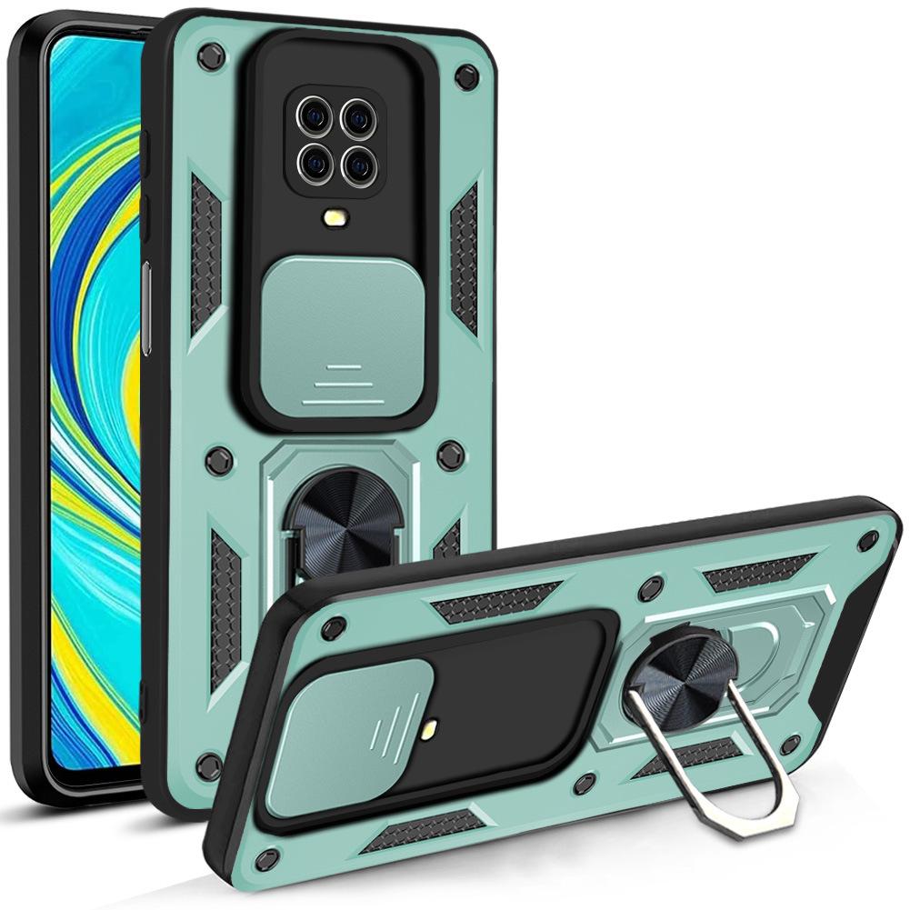 Slide Camera Lens Protective Case for Xiaomi Redmi Note 9 Pro 9T 9S Note9 Car Holder Magnetic Armor Shockproof Bumper Case Cover