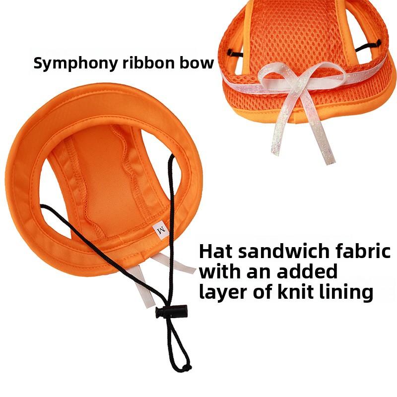 Summer New Breathable Sun-Protective Princess-Style Mesh Fabric Pet Hat for Cats & Dogs with Ear Holes Polyester In Stock
