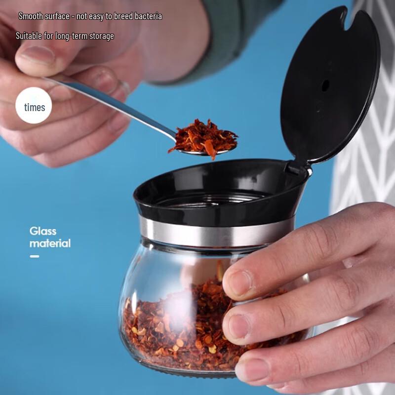 Yunshuang 3-Piece Stainless Steel Seasoning Set with 125ml Glass Jars