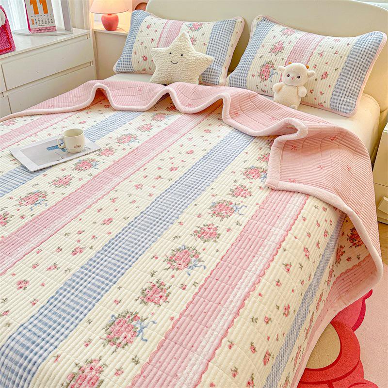 Set Gros de Plapumă de Catifea și Cuvertură de Pat 3 Piese: Lenjerie de pat caldă de iarnă și protecție de pat