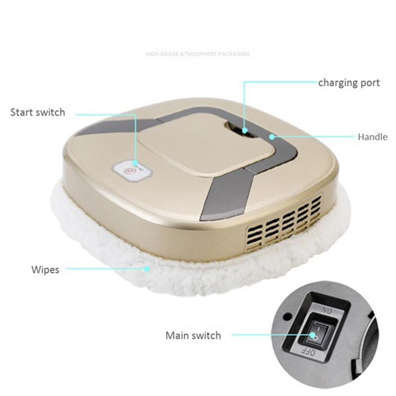 Smart Mopping Robot, Auto - Rotating Wet & Dry Mop, Hidden Handle & Low - Noise, Home/Pet/Lazy Cleaning Helper Electric Mop