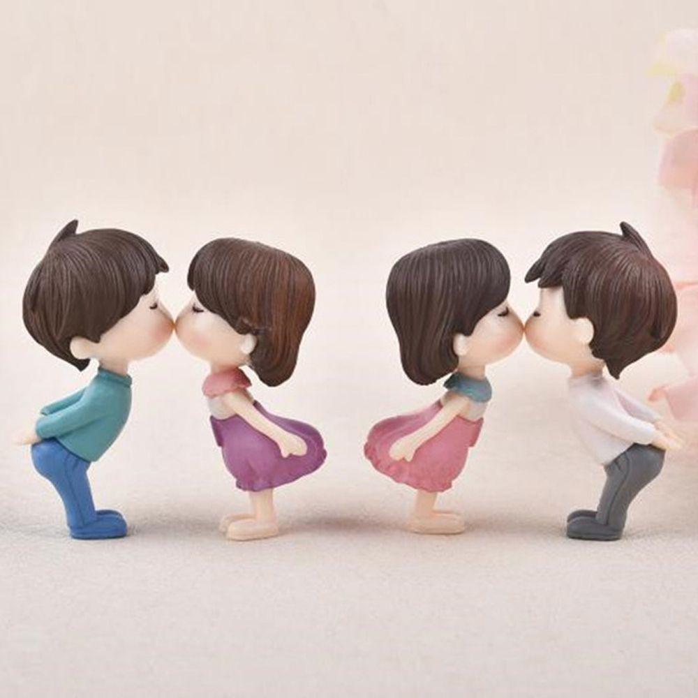 

Home Decor Couple Lover Miniature Figurine Kiss Couples Micro Landscape Sweet Lovers Decoration розовый/белый