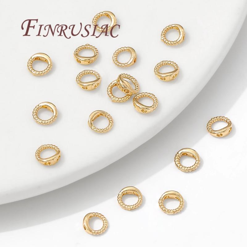 Messing 18K Gold Plated 2-Loch Verbinder für Schmuck, Armband Endstück, Perlen Endkappe mit Loch, Zubehör für Schmuckzubehör