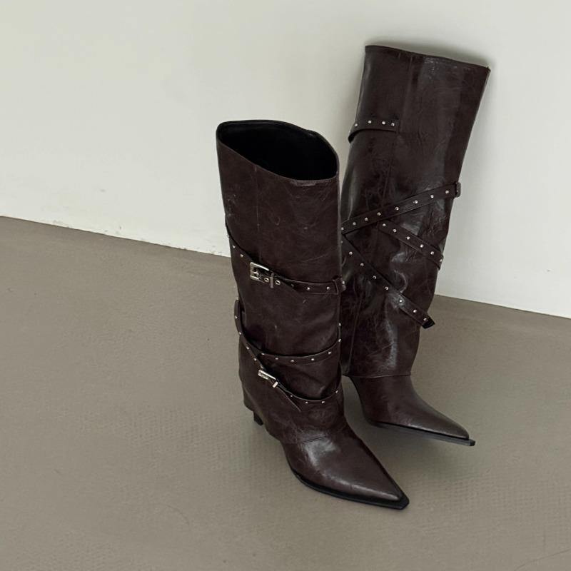 Fashion Sexy High Heels High Boots Women Pointed Toe Heeled Shoes 2025 Designer Winter New Party Chelsea Fashion Boots Woman Pumps Botas