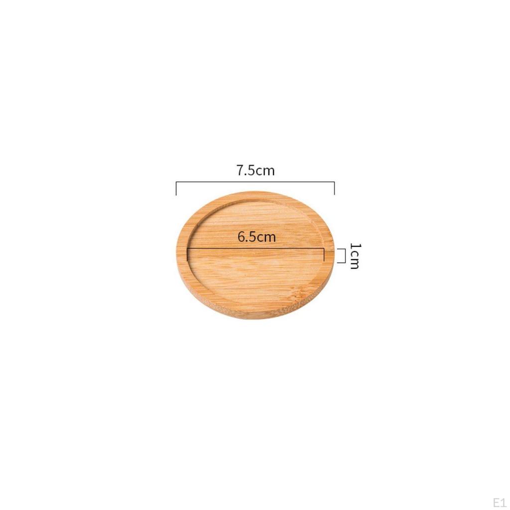 Pot Drainage Tray Multiple Shapes Bamboo Waterproof Round Plant Saucer for Indoor,