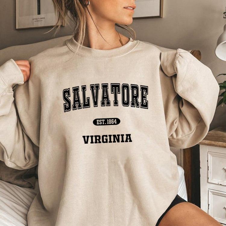 Vampire Diaries Mystic Falls Salvatore Sweatshirt Unisex Casual Graphic Hoodie Long Sleeve Pullover Women Hoodies