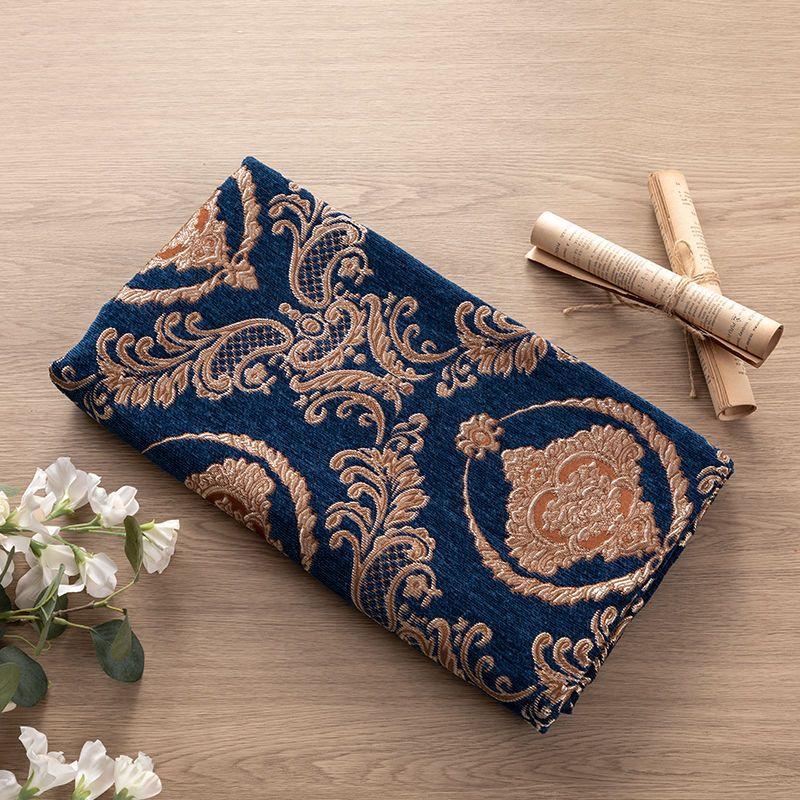 

European Style Chenille Fabric Jacquard Flower By The Meter for Tablecloth Curtain Sofa Cushion Cover Diy Sewing Cloth Thick Red 100cmX175cm