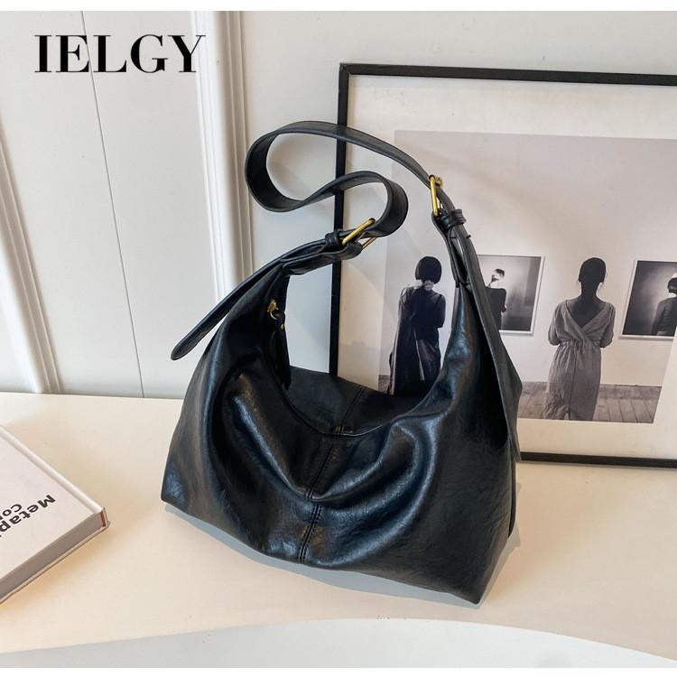 Ielgy Large-Capacity Bag Autumn Winter All-Match Fashion One-Shoulder Messenger Retro Tex