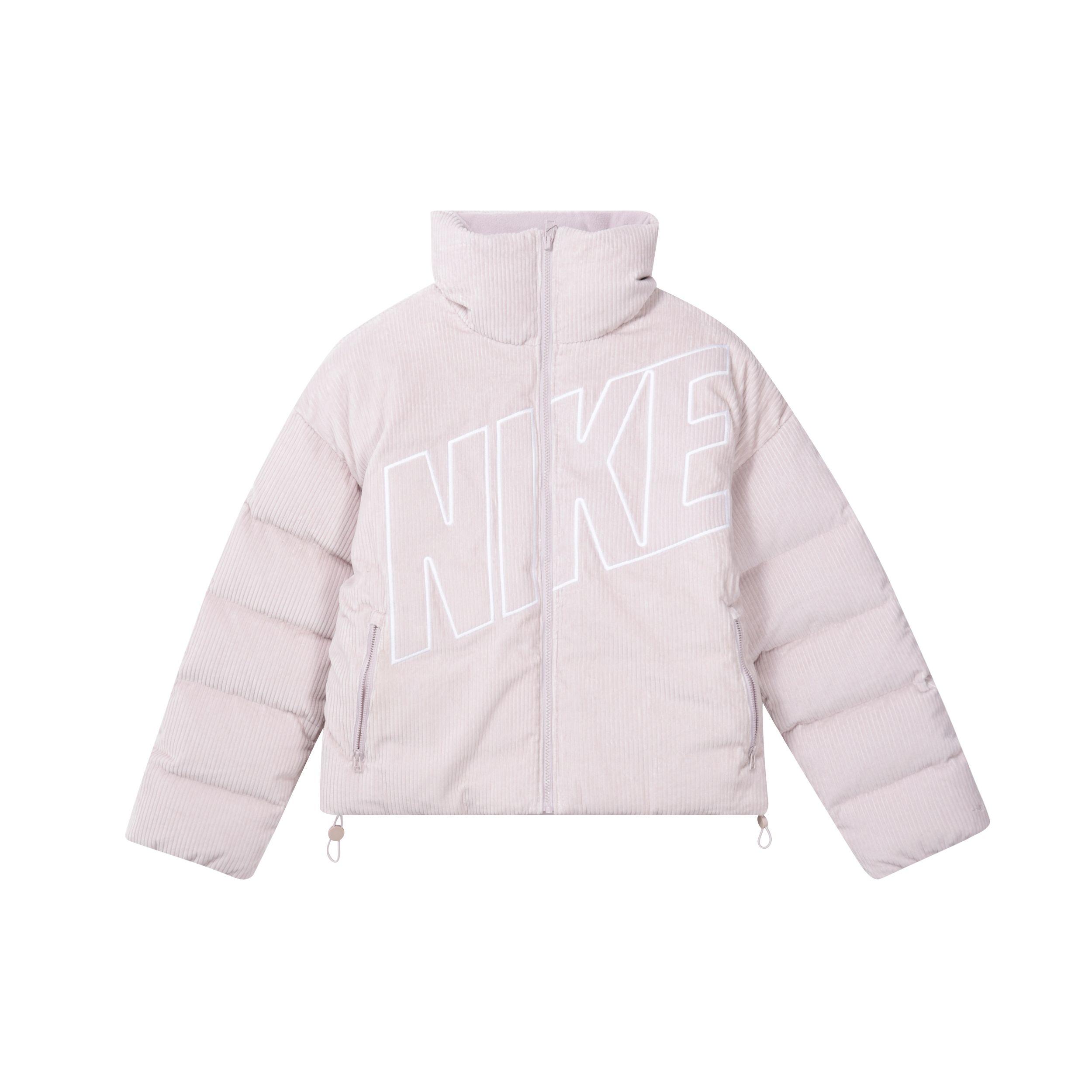 

Свободный вельветовый пуховик Nike Essential с высоким воротником, женская верхняя одежда, серый, фиолетовый FD8214-019 S