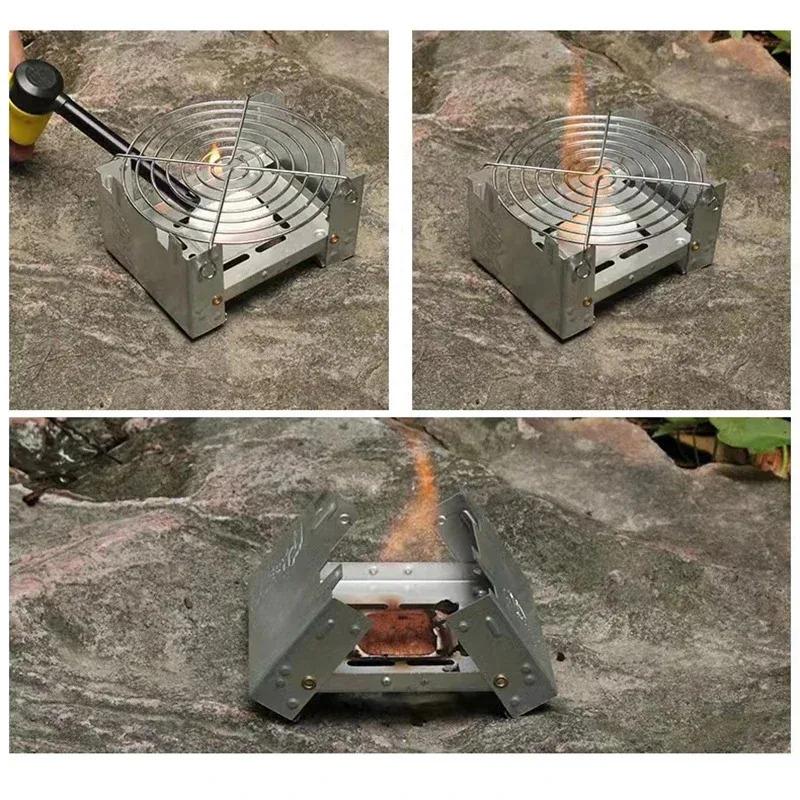 Outdoor Camping Alcohol Stove Camping Portable Solid Alcohol Stove German Folding Stove Card Stove Foldable Alcohol Stove