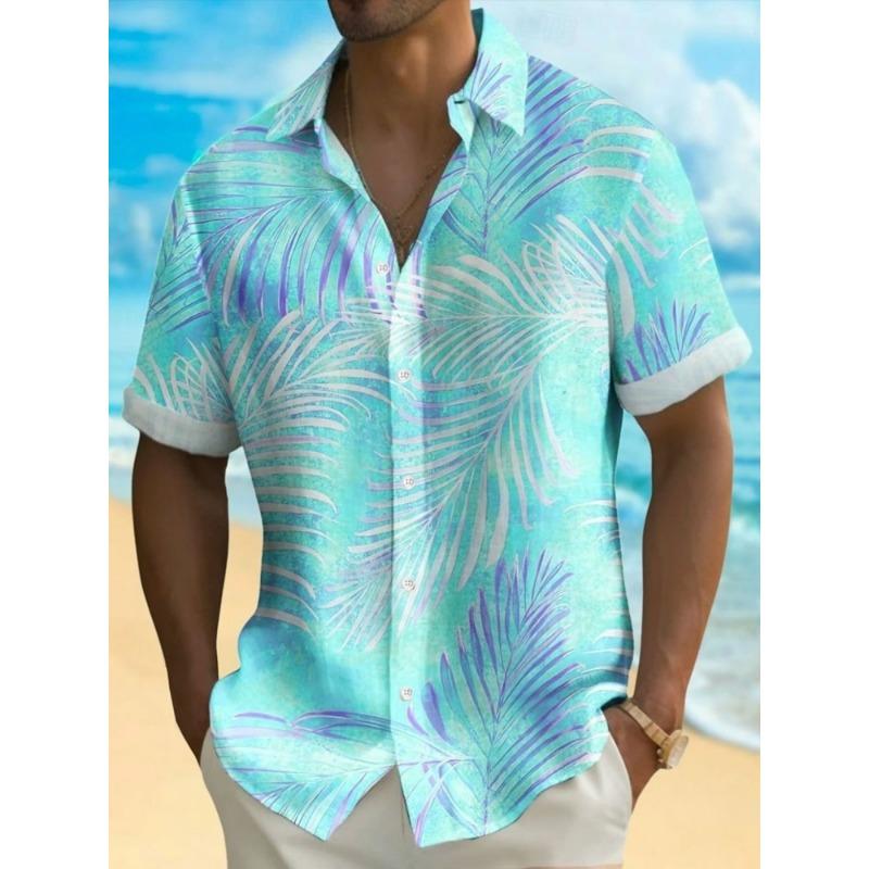 Hawaiian-style 3D Pineapple Printed Men's Shirt Beach And Sand Dune Men's Short-sleeved Shirt Summer Daily Casual Men's Shirt