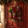Christmas Artificial Pine Garland With Red Berries Cardinal Bird Wall Hanging Decor Holiday Home Interior