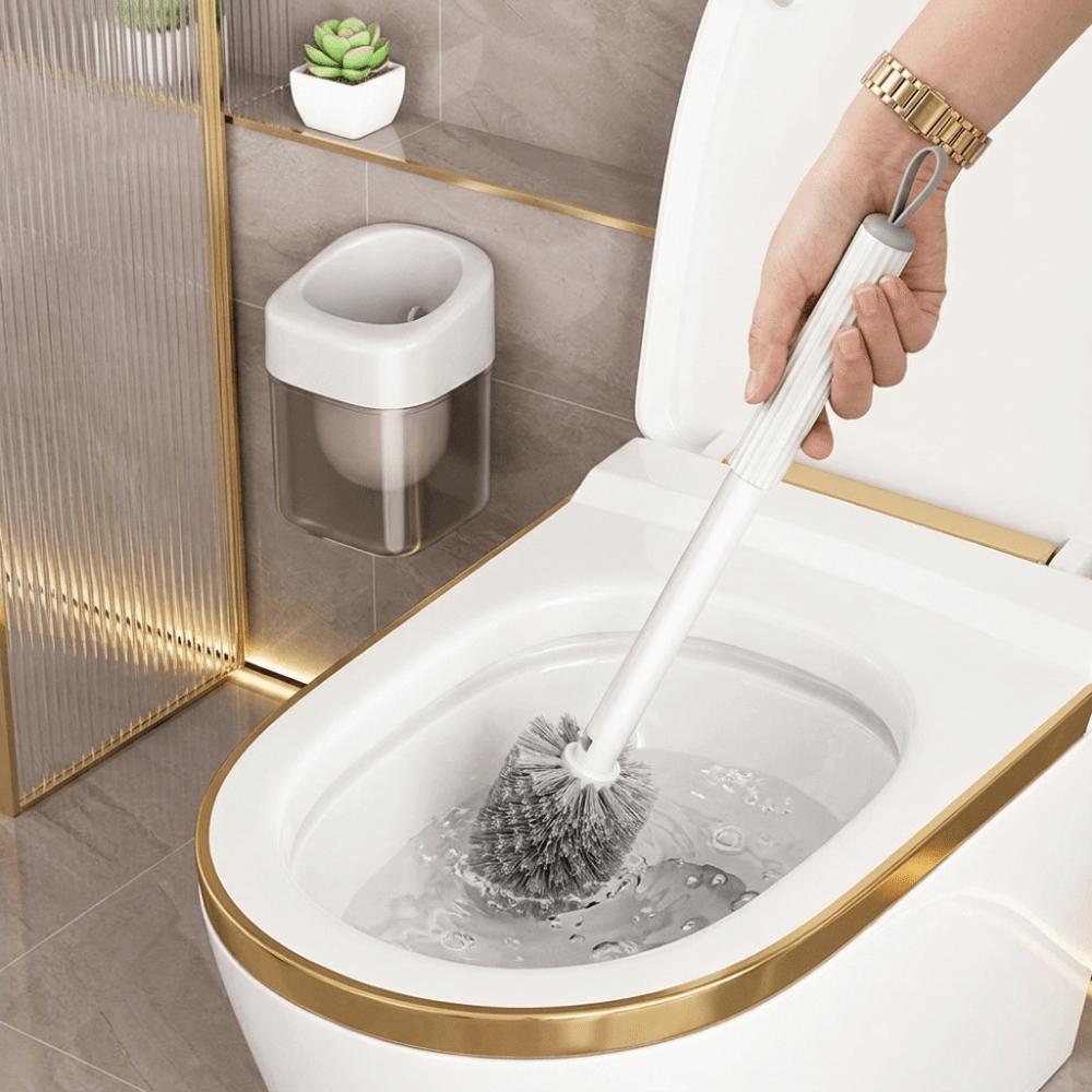 Hemispherical Brush Head Cleaning Brush Punch-Free Wall Mount Brush Toilet Brush Home Bathroom