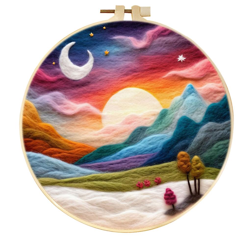 1pc Landscape Embroidery Kit with Felt Painting Design - DIY Gift