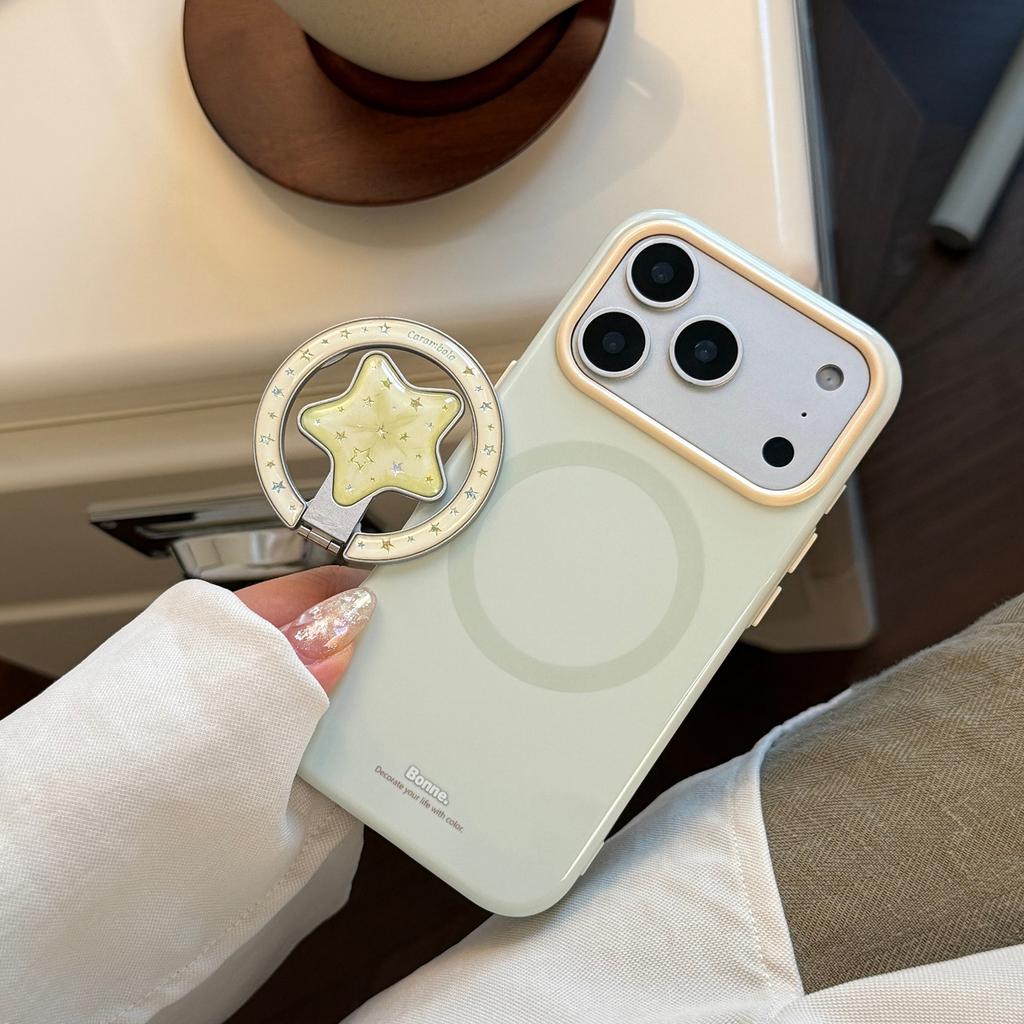Summer magnetic attraction applies to Apple 17promax mobile phone case iphone16 gilt star fruit holder 15 soft 13