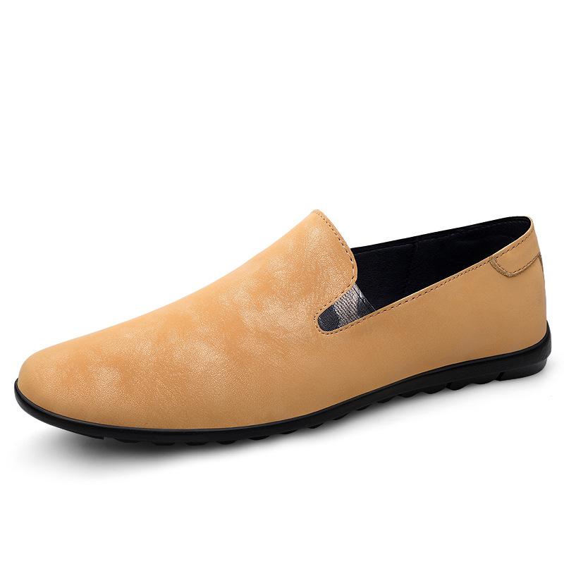 Men's Shoes 2025 Summer New Men's Simple Style Versatile Comfortable Casual Leather Shoes Soft Sole Non-slip Foot Driving Shoes