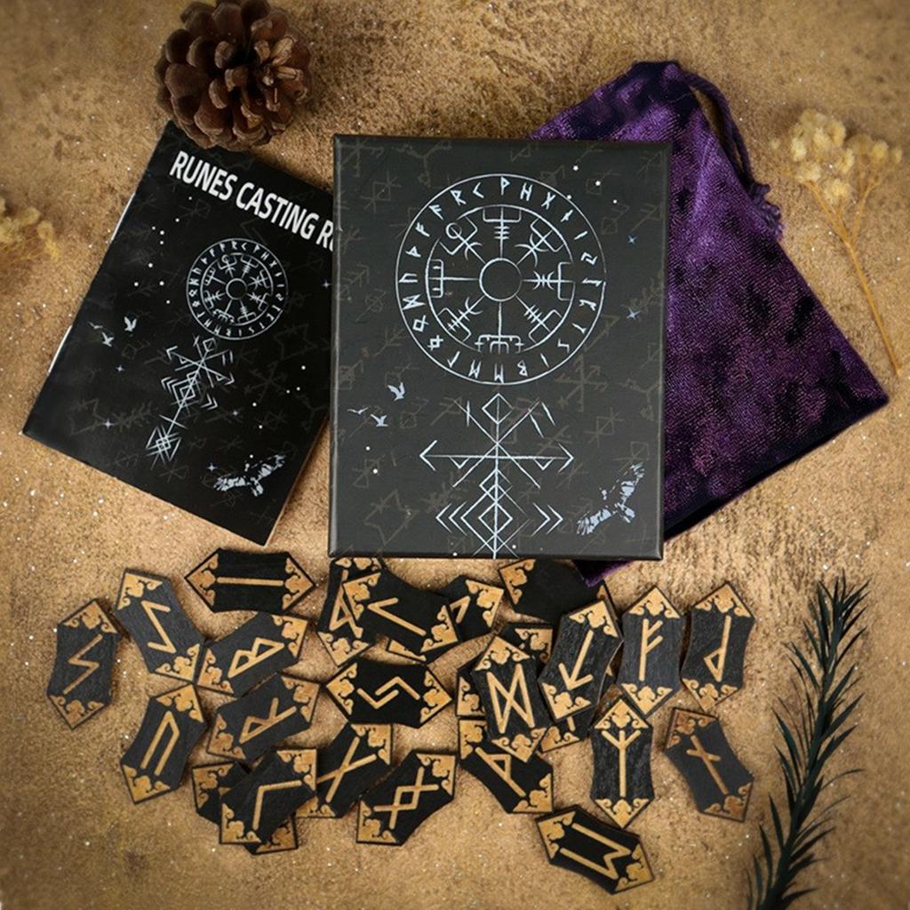 Karty Tarota Wygrawerowane Magiczne Symbole Runy Torba Etui 24szt Karty Run 1szt Pusta Runa Wygrawerowane Karty dla Wglądu i Zabawy