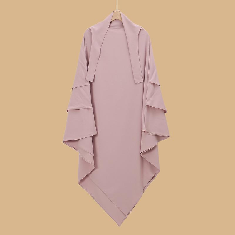 New Poka Khimar Hijab 3 Layer Ramdan Eid Prayer Garment Plain Muslim Long Headcarf Hijabs for Woman Islamic Saudi Turkey Niqab