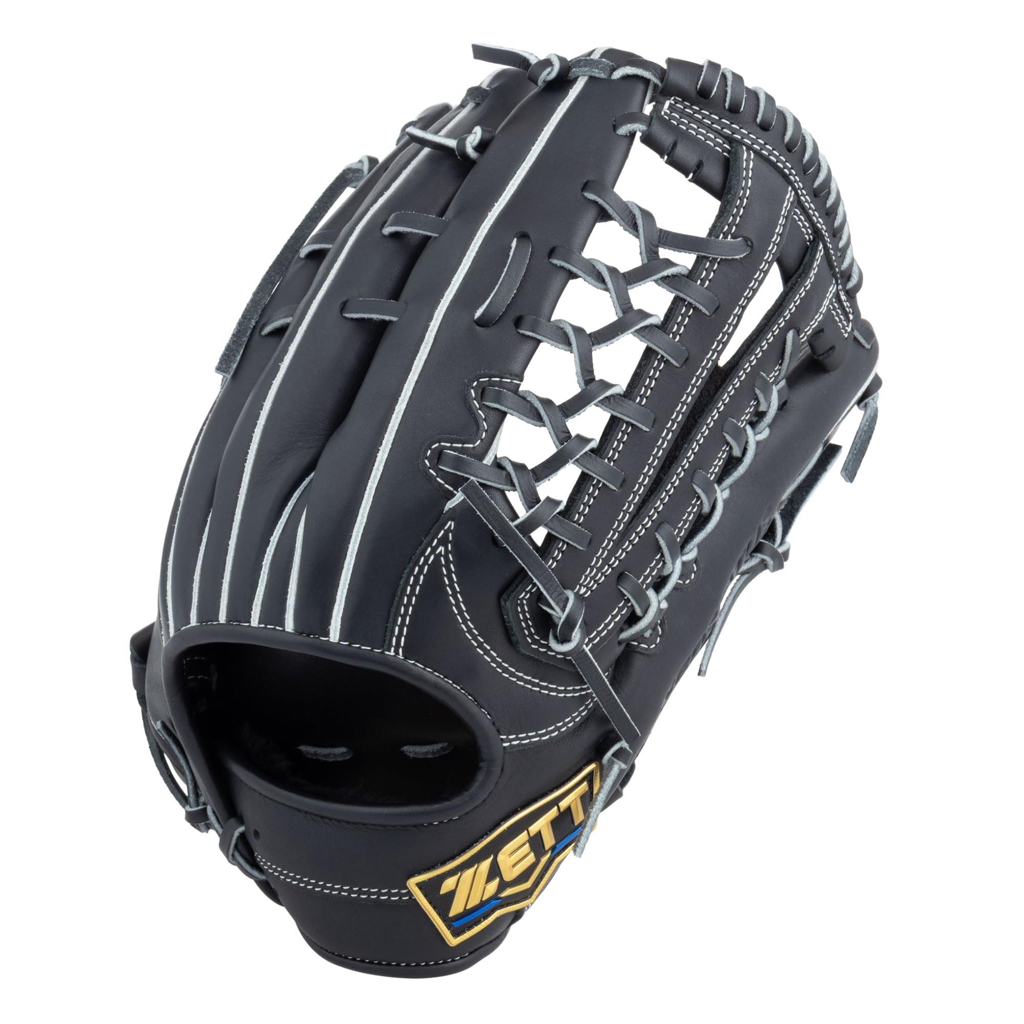 ZETT Neo Status Soft Baseball Size 8 All-Around Glove, Right-Handed Throw, Black, (BRG362660)
