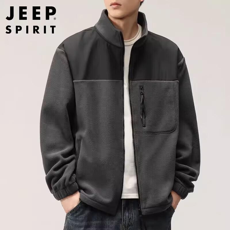 JEEP SPIRIT Men s Casual Fleece Full-Zip Jacket 2XL