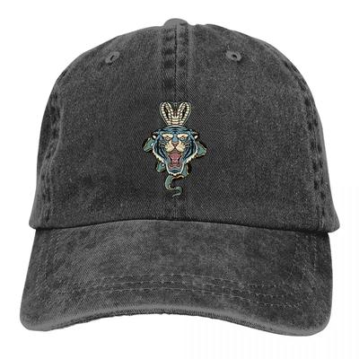 Men's Baseball Cap Tiger And Cobra Traditional Tattoo Trucker Snapback Caps Dad Hat Golf Hats