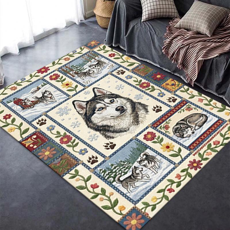 2025 New Husky Dog Carpet Rug for Living Room Bedroom Home Sofa Decoration,Kids play Non-slip Floor Mat61