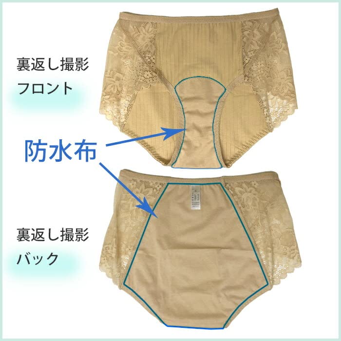 Menstrual Full Waterproof Floral s609 Black [Karly Shop] Panties, Sanitary, Cotton, High-Waisted, Coverage, Breathable, Absorbent, Fabric, Leak-Proof,