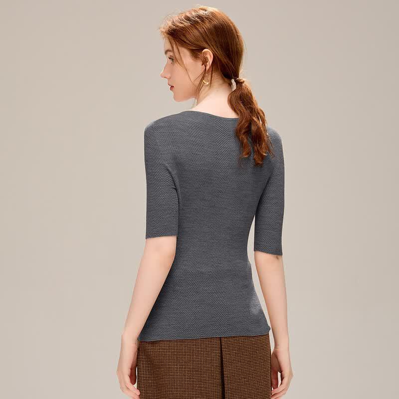 Tuhuang Women's Pure Wool Off-Shoulder Sweater