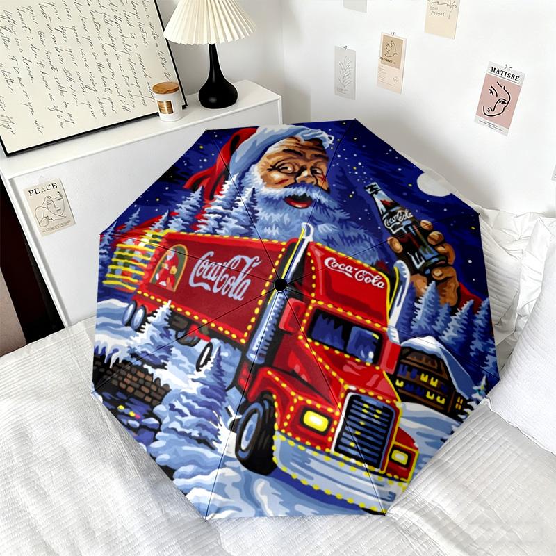 Christmas Gift Halloween Theme Bear Truck Coca Cola umbrella is suitable for all seasons, including home travel and outdoor activities Y15