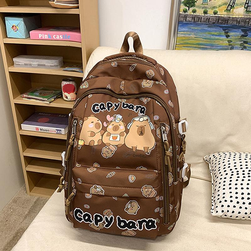 

Милий рюкзак з капібарою, мультяшний рюкзак великої місткості для дівчаток, хлопчиків, студентів, підлітків, дитячі шкільні рюкзаки для початкової школи